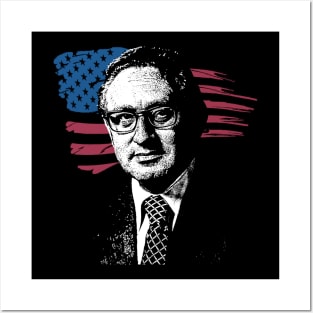 Henry Kissinger with American Flag Posters and Art